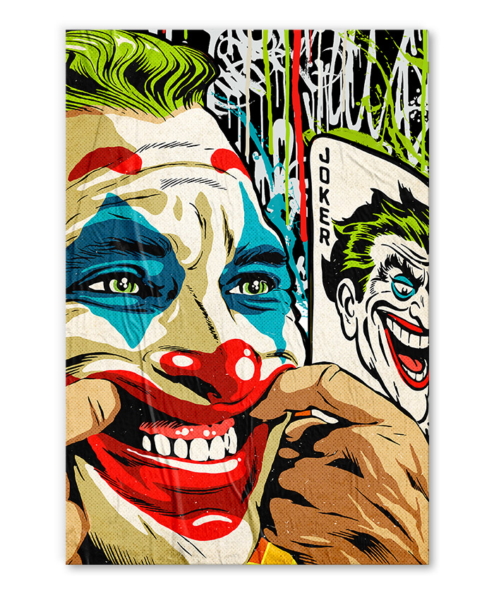 tableau portrait joker smile comics batman