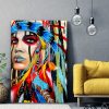 tableau deco portrait indienne pop art