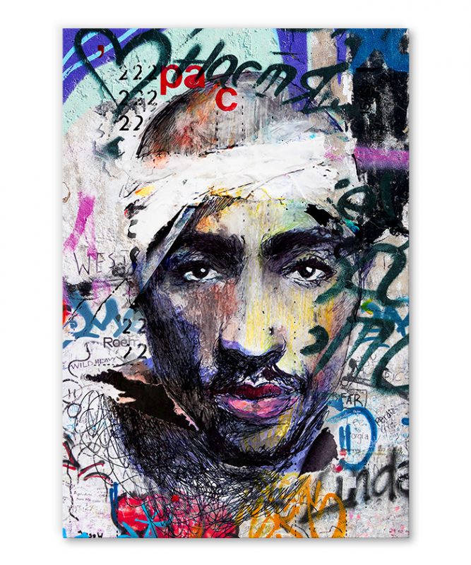 Tupac – Impression sur toile 2Pac des années 90, style hip