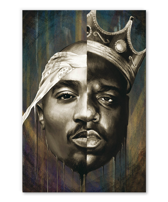 tableau deco tupac et biggie hip hop rappeur pop art