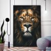 tableau deco portrait lion sombre