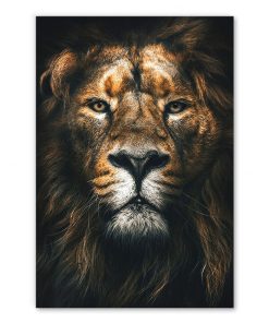 tableau deco portrait lion sombre