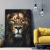 tableau deco portrait lion sombre
