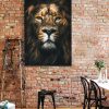 tableau deco portrait lion sombre