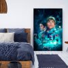 tableau star wars personnages peinture luke skywalker princesse leia