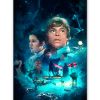 tableau star wars personnages peinture luke skywalker princesse leia
