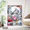 tableau deco street art Marilyn Monroe Bulle de Chewing-gum