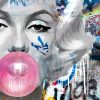 tableau deco street art Marilyn Monroe Bulle de Chewing-gum