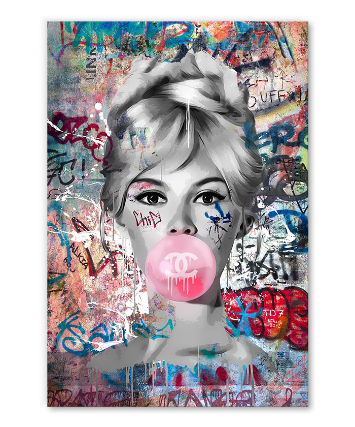 Tableau deco Brigitte Bardot Chewing-gum Street Art