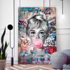 Tableau deco Brigitte Bardot Chewing-gum Street Art