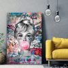 Tableau deco Brigitte Bardot Chewing-gum Street Art