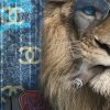 tableau deco lion costume cigare animal pop art