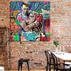 tableau deco mohamed ali comics pop art