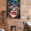 tableau deco portrait femme masque batman