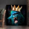 Tableau deco King Kong Couronne Gorille Pop Art murciano