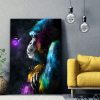 Tableau deco le gorille et le papillon pop art