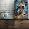 Tableau portrait groot gardiens de la galaxie street art marvel
