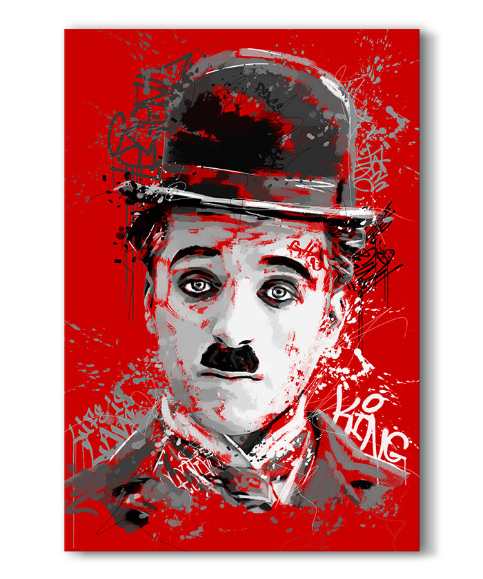 tableau deco esquisse peinture Charlie Chaplin