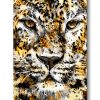 tableau deco leopard peinture animal lion