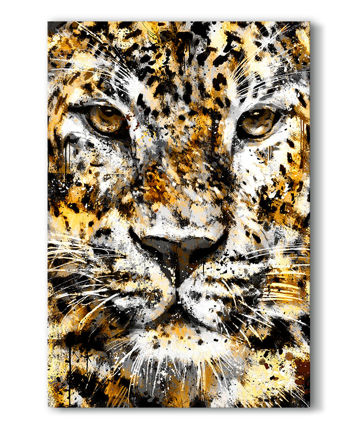 tableau deco leopard peinture animal lion