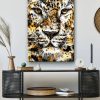 tableau deco leopard peinture animal lion