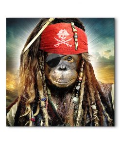 tableau deco singe pirate des Caraïbes