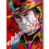 tableau deco street art clint eastwood western peinture