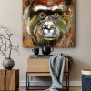 tableau deco portrait singe peinture pop street art