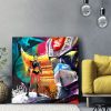 Tableau deco mural Actarus et Goldorak graffiti Street Art murciano