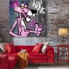 Tableau deco King Panthère Rose Street art Graffiti