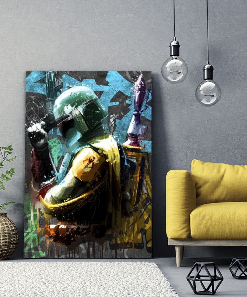 Tableau Star Wars Boba Fett Pénombre
