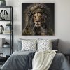 tableau deco Portrait de Lion Rasta Militaire avec son cigare
