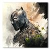 Tableau portrait Black Panther peinture aquarelle pastel super héros