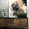 Tableau portrait Black Panther peinture aquarelle pastel super héros