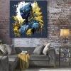 tableau deco black panther marvel peinture moderne design artiste