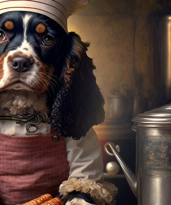 Tableau Cocker Tableau déco Chien Cocker Anglais Cuisinier - Tableau Deco