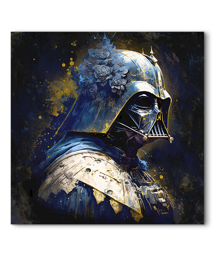 tableau deco portrait dark vador star wars peinture numérique