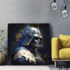 tableau deco portrait dark vador star wars peinture numérique