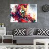 Tableau Iron Man Marvel Nuage Aquarelle