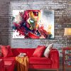 Tableau Iron Man Marvel Nuage Aquarelle