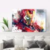Tableau Iron Man Marvel Nuage Aquarelle