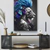 Tableau portrait lion punk rockeur