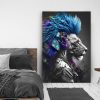 Tableau portrait lion punk rockeur