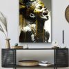 Tableau deco portrait femme africaine couronne peinture
