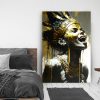 Tableau deco portrait femme africaine couronne peinture