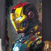 tableau deco iron man marvel peinture