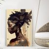 tableau peinture portrait femme africaine chevelure de feuilles