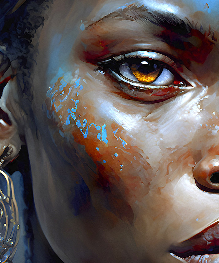 Tableau déco street art portrait femme africaine - Tableau Deco