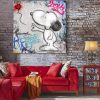 tableau deco Snoopy et son ballon street-art style Banksy