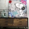 tableau deco Snoopy et son ballon street-art style Banksy